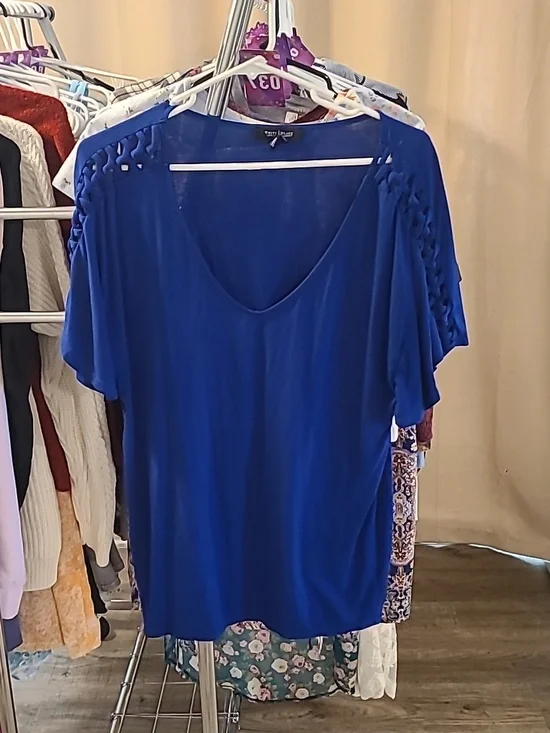 #37 - White House Black Market Royal Blue Braid Design Sleeves, M - Picture 3 of 7